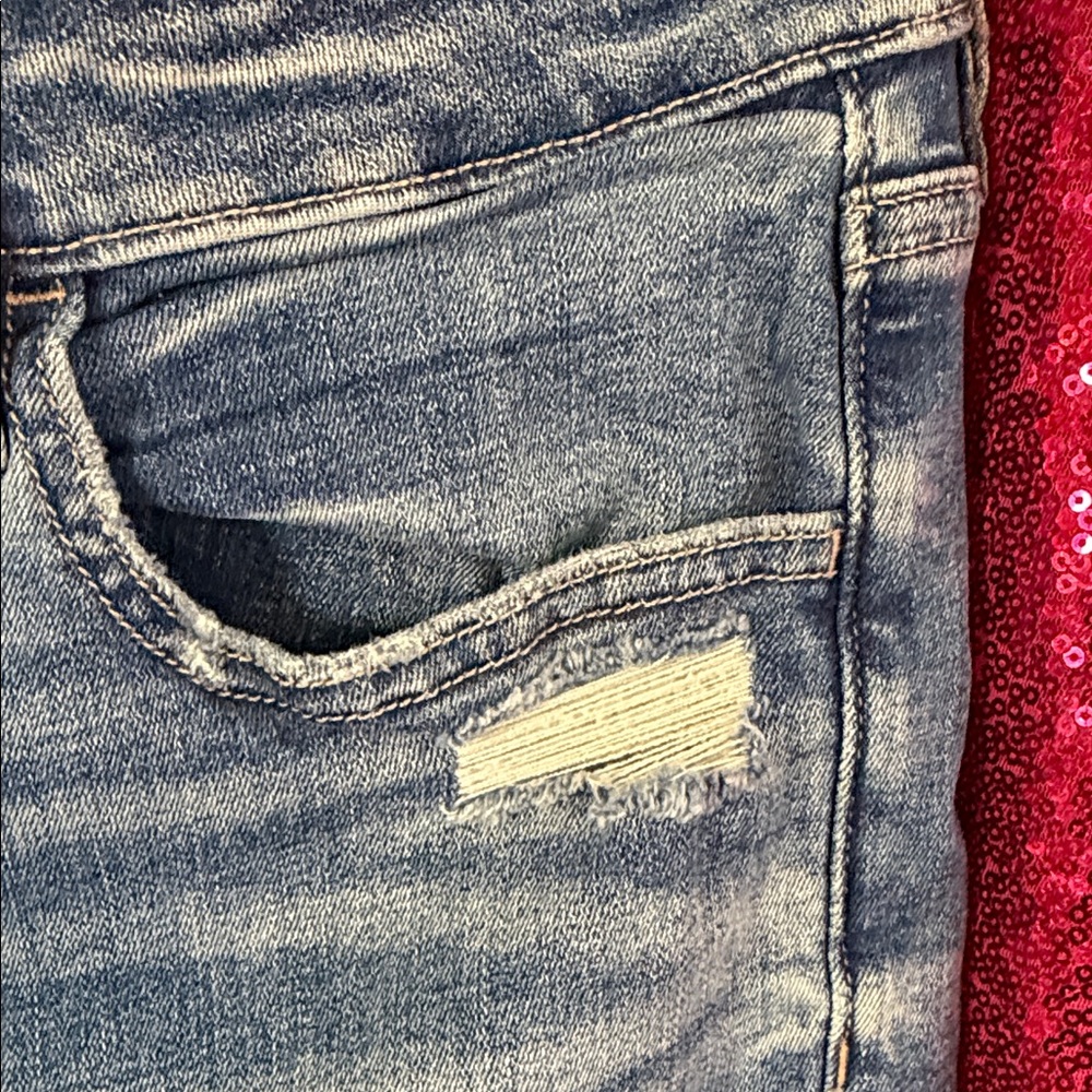 American Eagle Outfitters Skinny Distressed Jeans - Blue - Picture 4 of 8